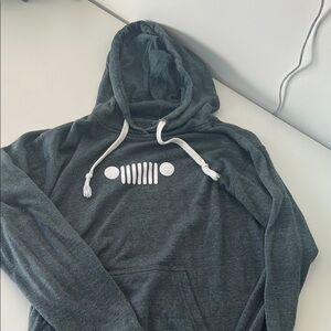 Jeep Gray and White Sweater with Iconic Grill Design